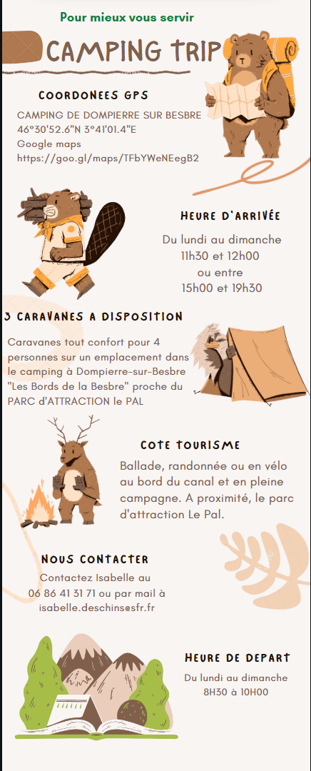 Informations camping Dompierre Sur Besbre